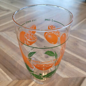 Vintage Retro Measured OJ  Glass Container